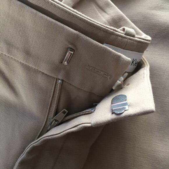 Calvin Klein Khaki Skinny Zipper Ankle Pant Size 2 - Picture 3 of 7